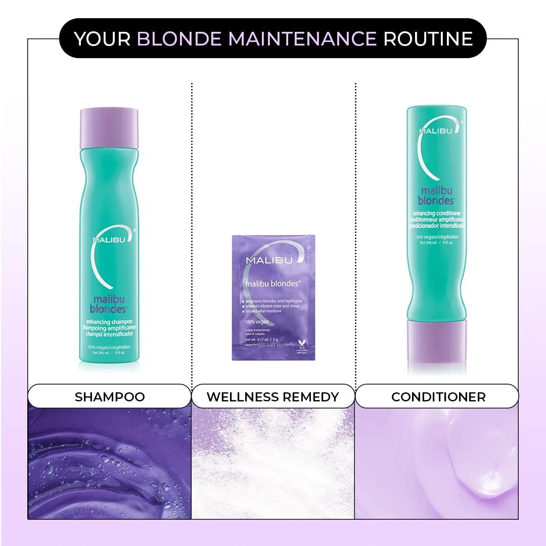 Malibu C Blondes Wellness Hair Remedy 5 Pack - Brightens & Removes Brass