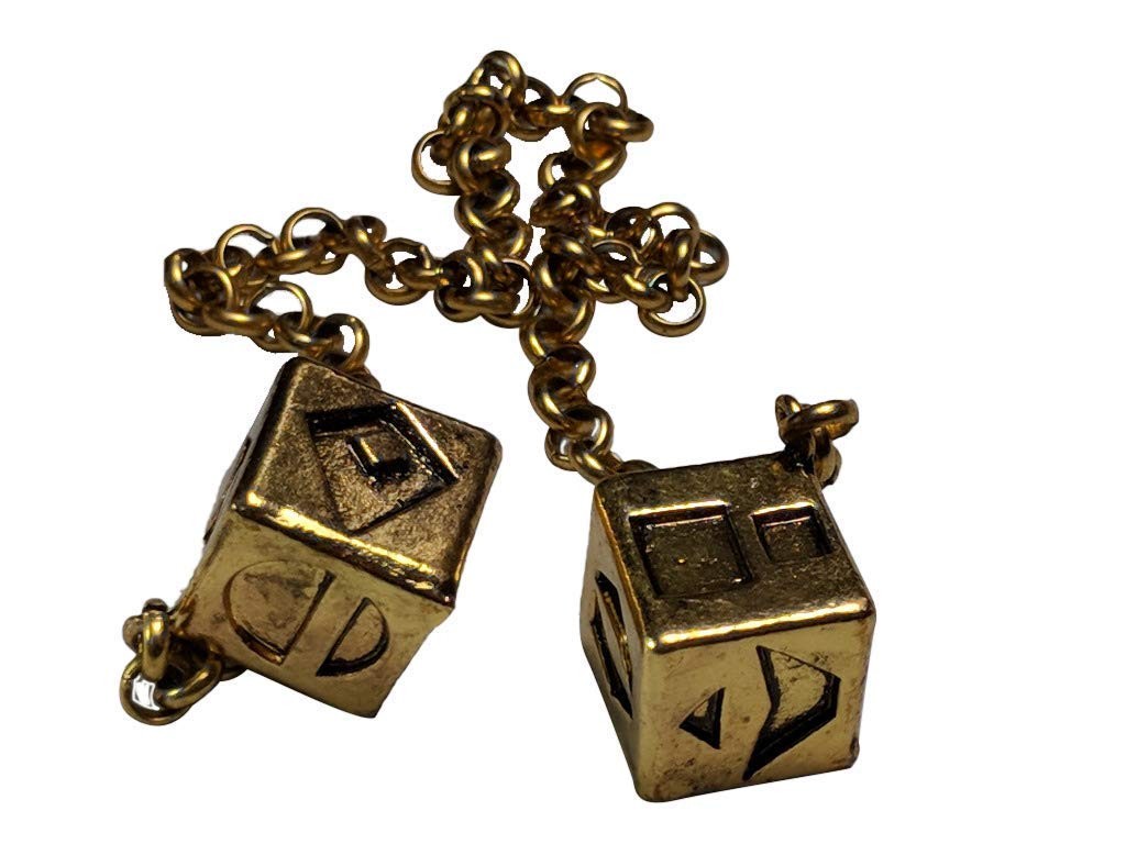 Antique Gold Weathered 3D Dice Jewelry Box – 10.5 Inch Long, Cubed Design
