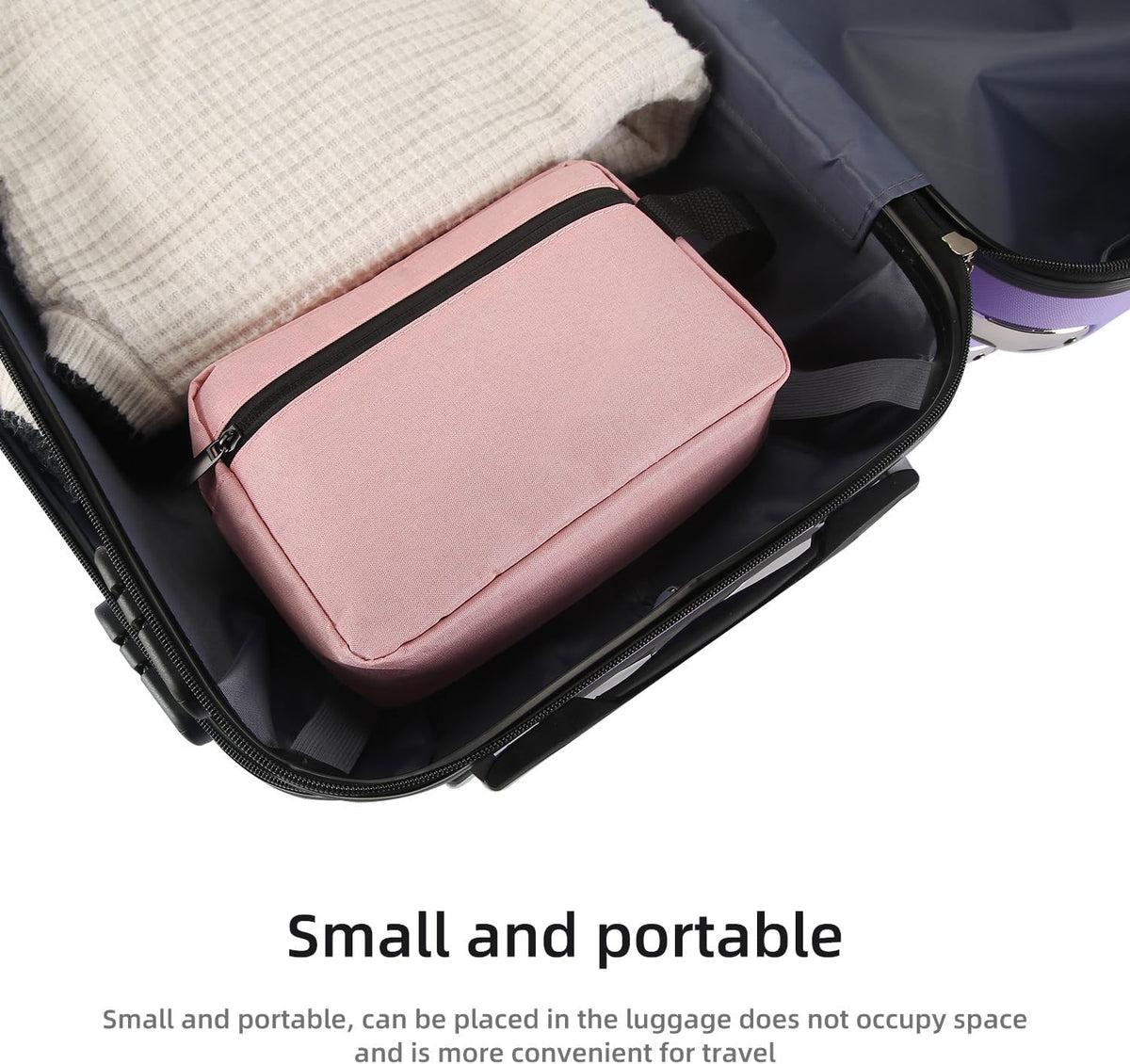 Travel Toiletry Bag for Women & Men Hanging Cosmetic Organizer Pink