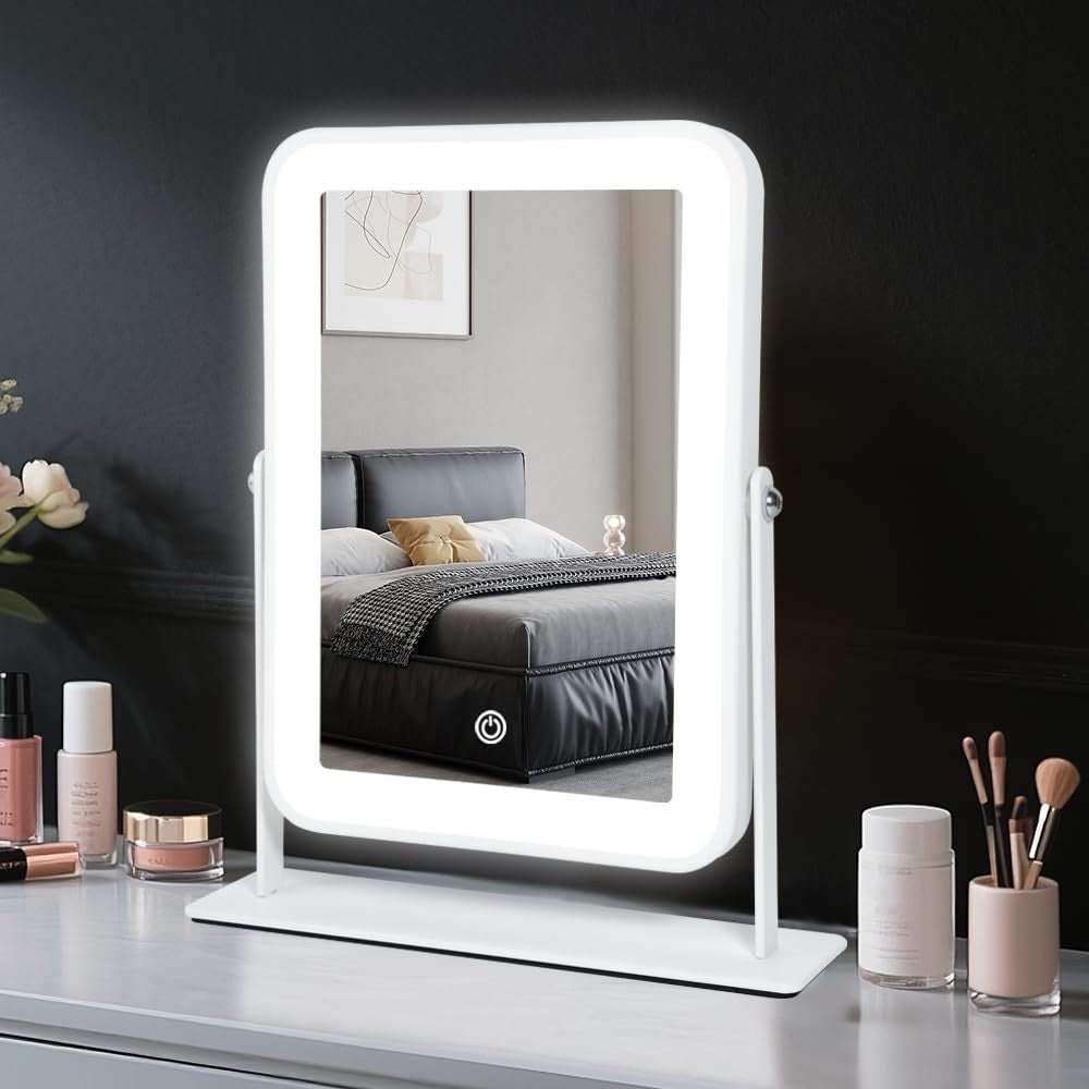 Rechargeable 9x11 LED Makeup Mirror with Dimmable Touch & 3 Color Modes