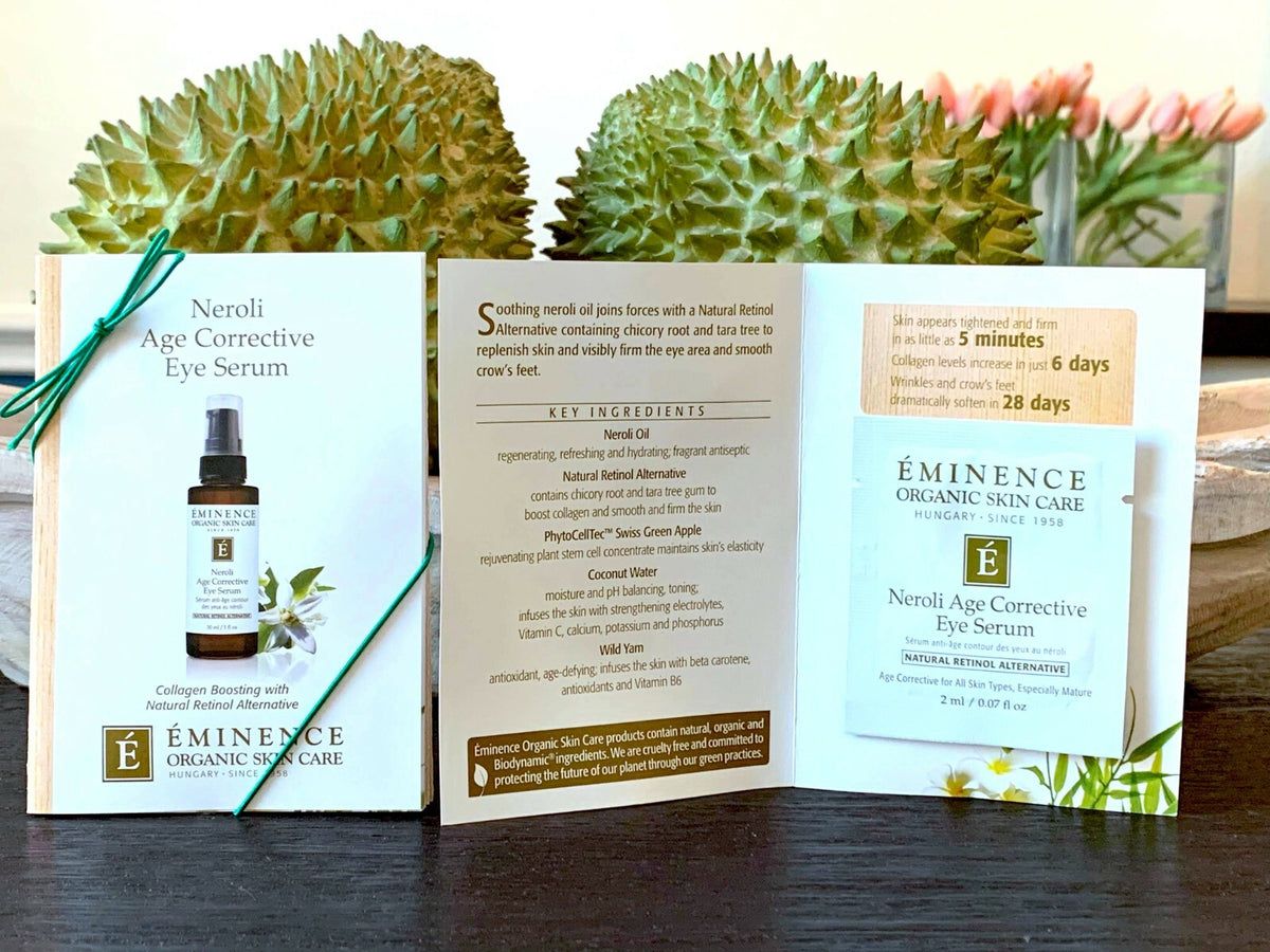 6 Eminence Neroli Age Corrective EYE SERUM Card Samples 2ml/.07oz