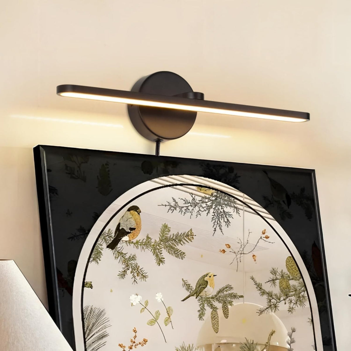 16-Inch Matte Black Bathroom Vanity Light LED Wall Sconce