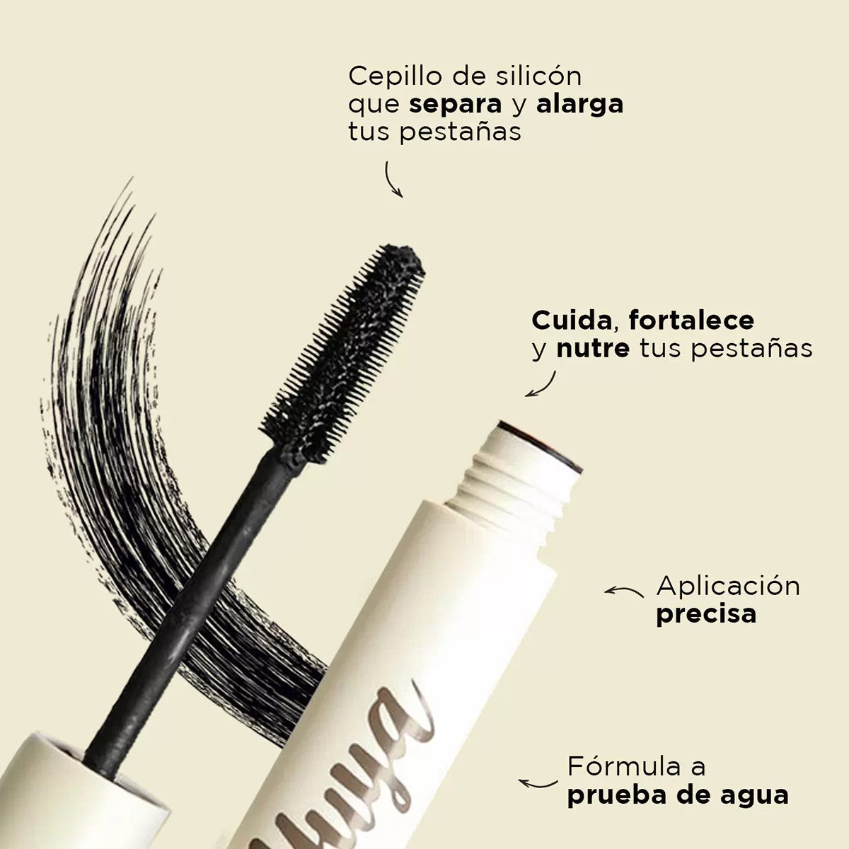 Mascara for Eyelashes - Nourishing Waterproof Formula with Silicone Brush - 2 Pieces