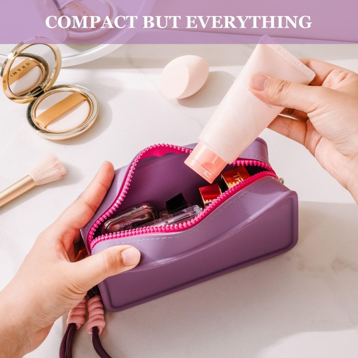 Large Silicone Travel Makeup Bag Waterproof Cosmetic Organizer