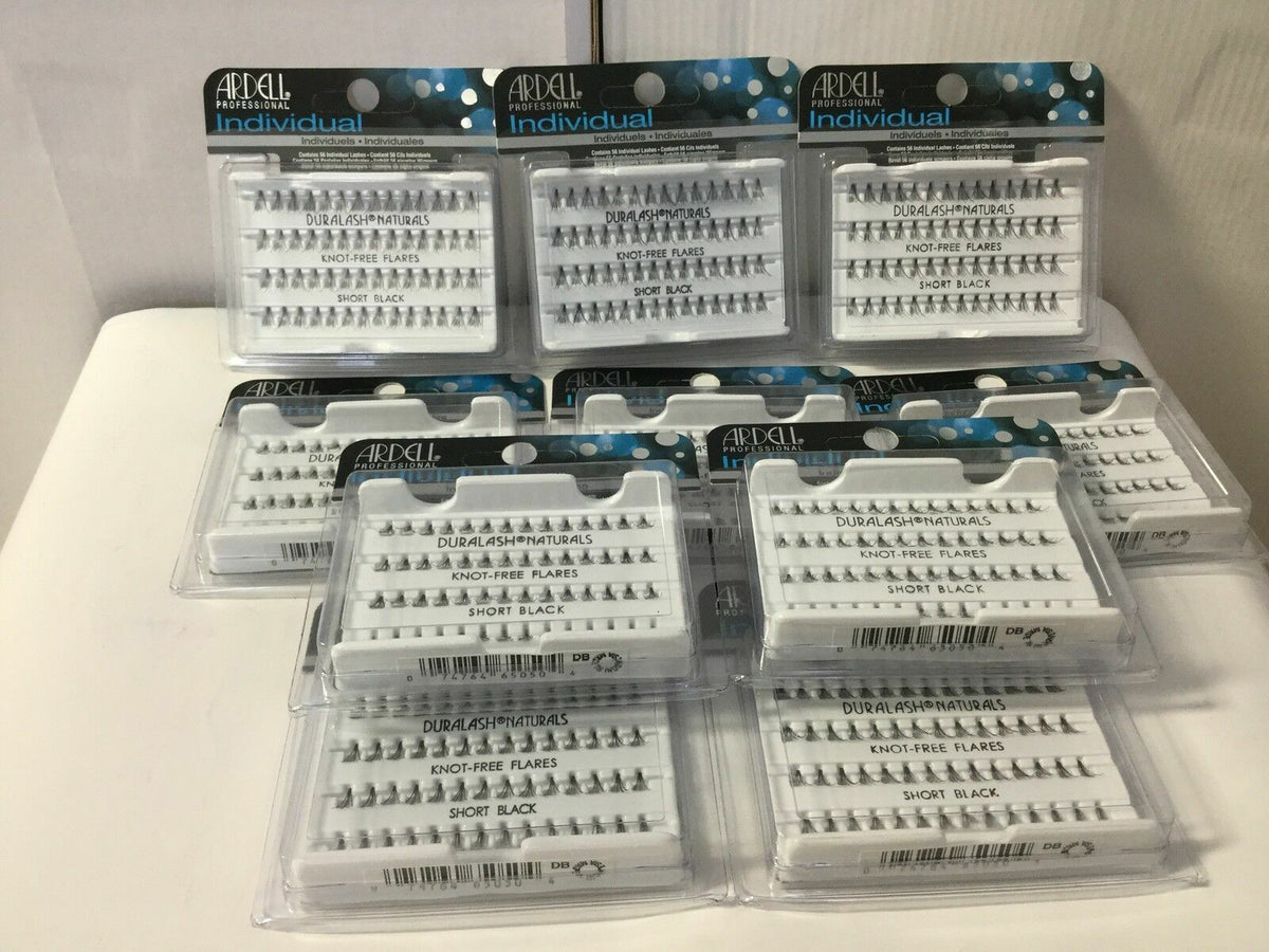 Set of 10 Ardell Duralash Individual False Eyelashes Knot Free Long Medium Short Black