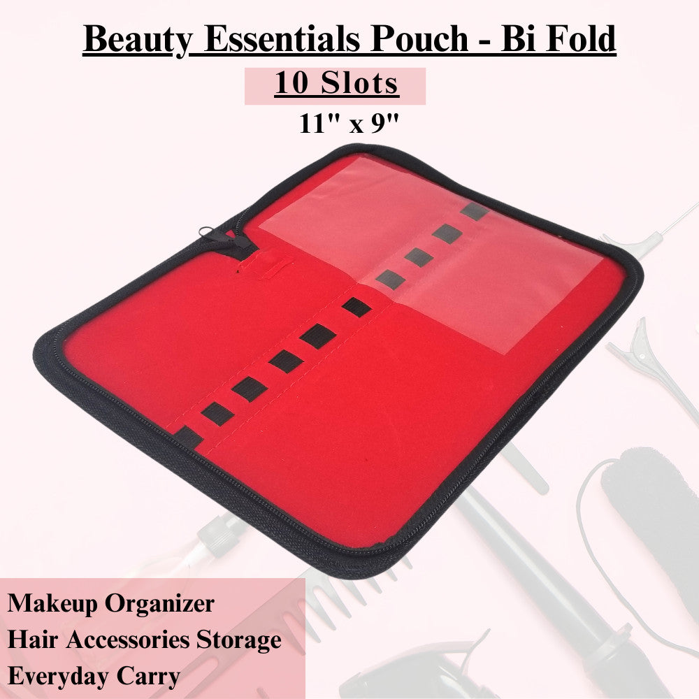 Faux Leather Tool Organizer Bag - Waterproof Storage Case with 10 Slots, 11x9 Inches