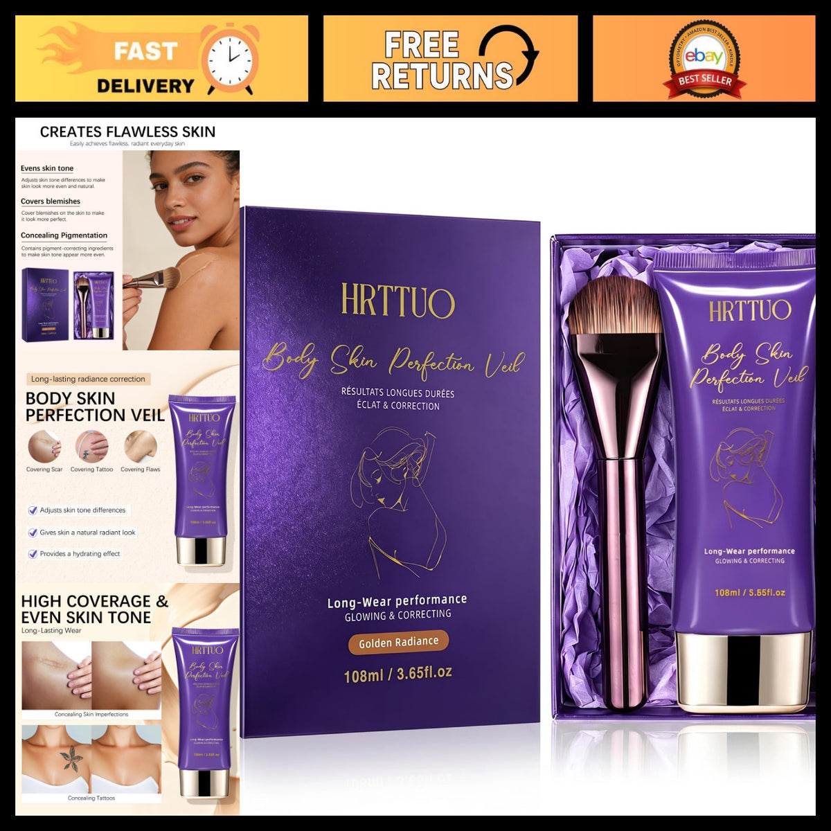 Waterproof Body Concealer for Tattoos & Scars - Full Coverage Makeup