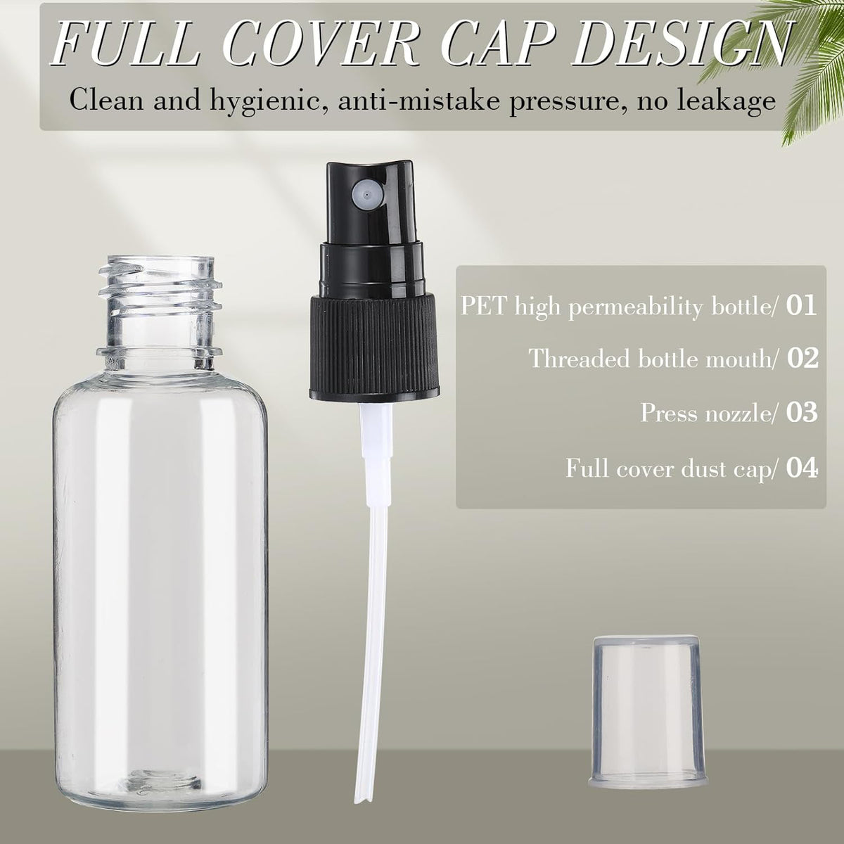 Mini Clear Spray Bottles 1 oz Plastic Travel Atomizers Fine Mist Set