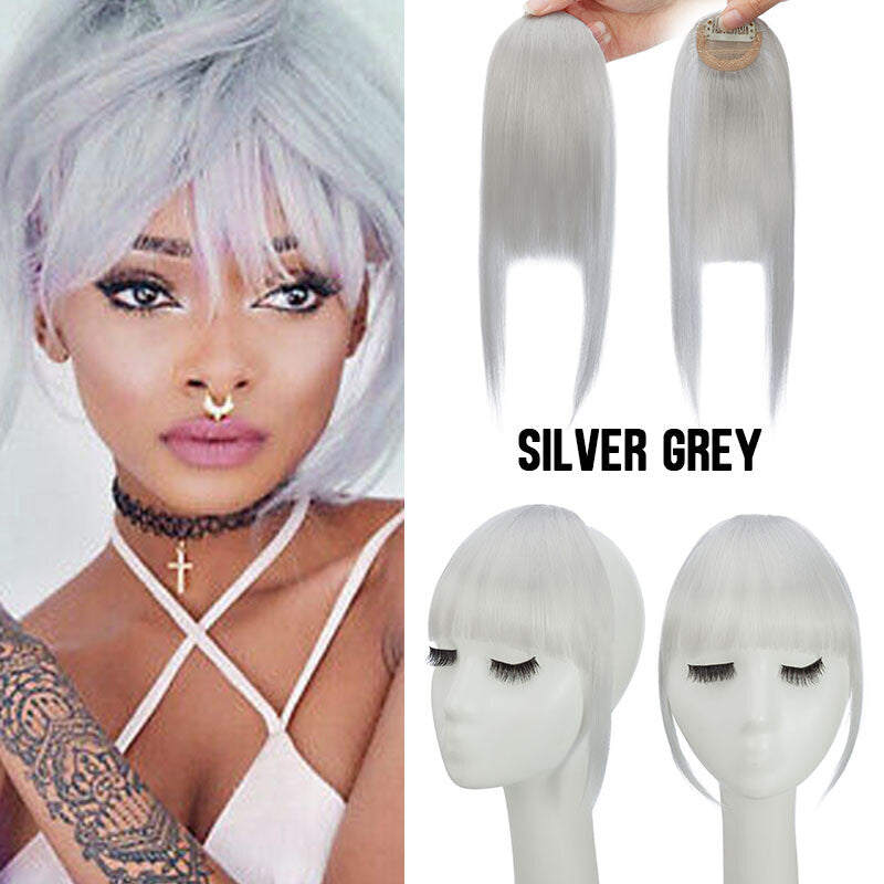 Clip-In Thin Neat Bangs Hairpiece for Front Fringe Hair Extensions