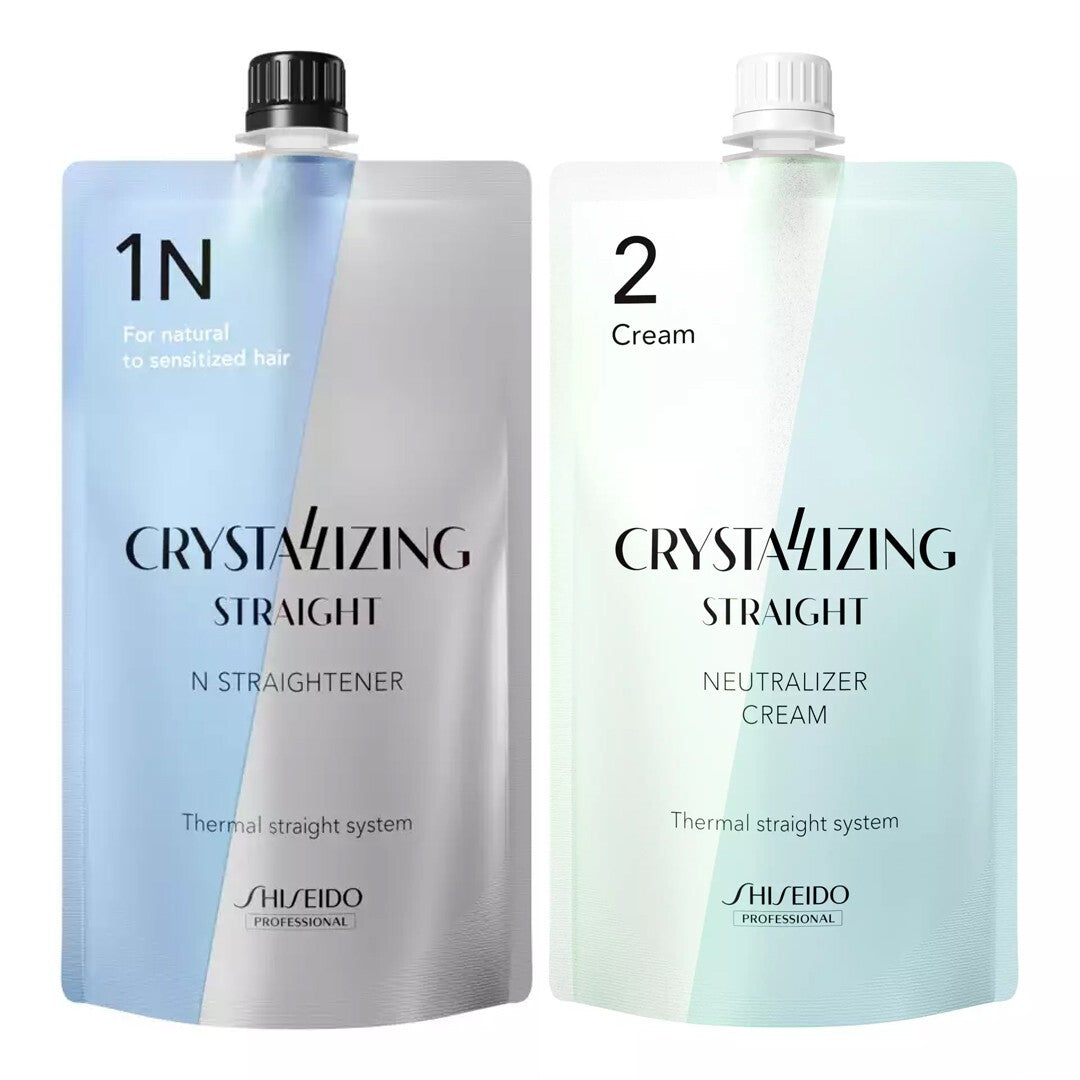 Shiseido Crystalizing Straight Hair Straightener Set 400g - N1 + N2 for Healthy Thick Hair