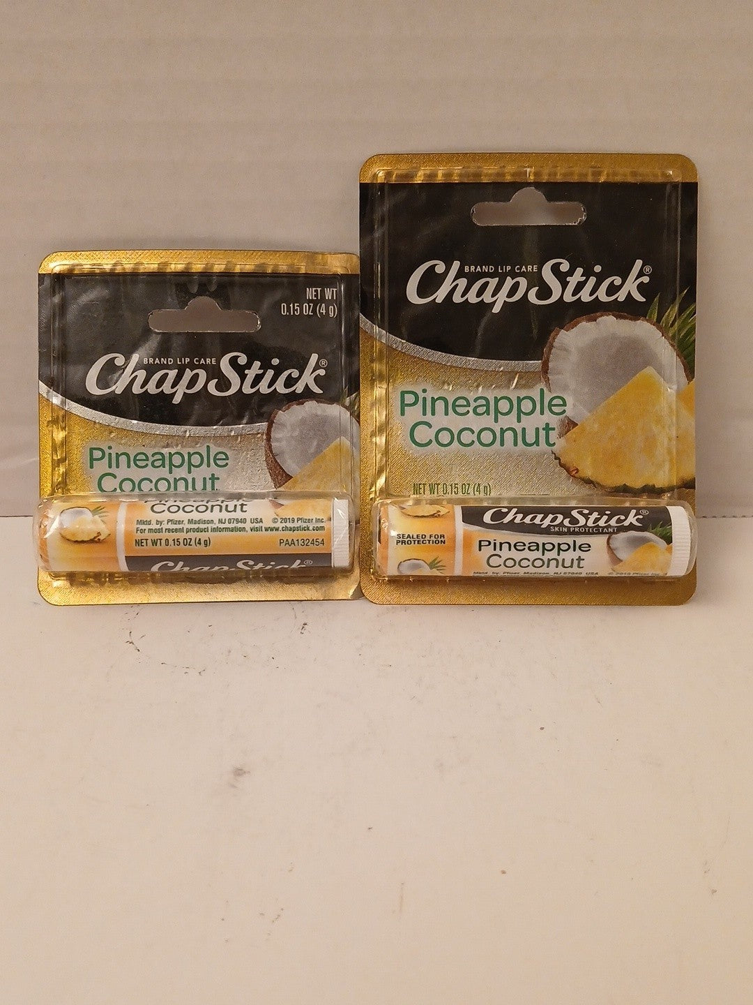 2 Pack Pineapple Coconut Lip Balm Tubes - Sealed 0.15 oz Each