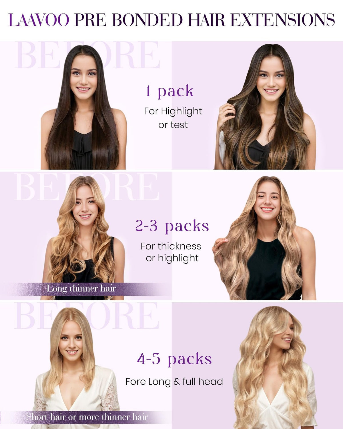 Human Hair Extensions Cool Brown Balayage 14 Inch 40g - Natural Look
