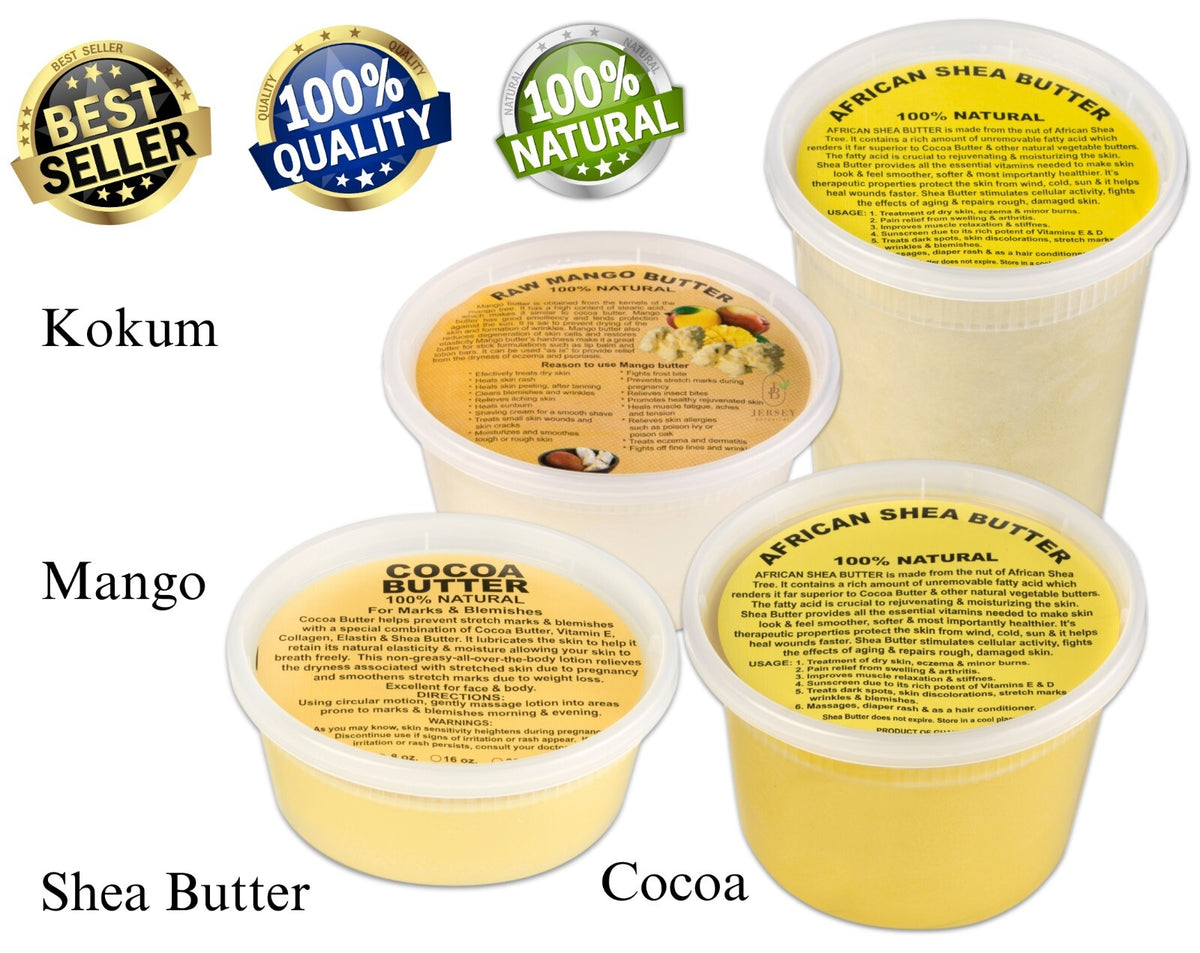 Organic Unrefined Body Butters - Shea, Kokum, Mango, Cocoa, Wholesale