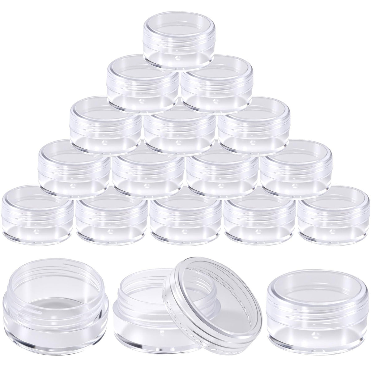 20 Pack 5g Clear Plastic Lip Balm Containers with Sealing Lids for Cosmetics and Makeup