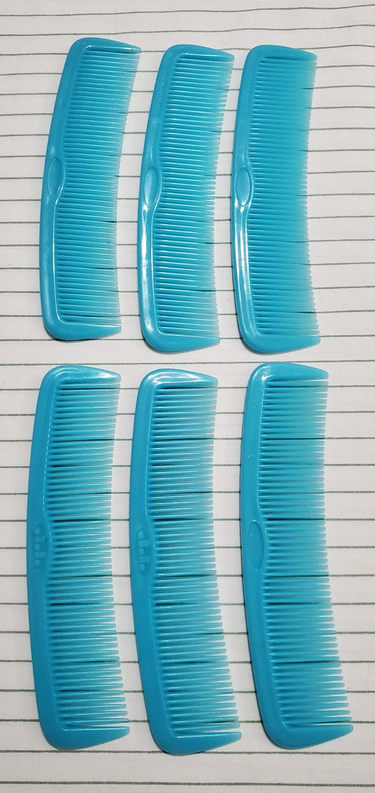 Vintage Tip Top Unbreakable Blue Hair Comb Set - 5 Inch, Pack of 6