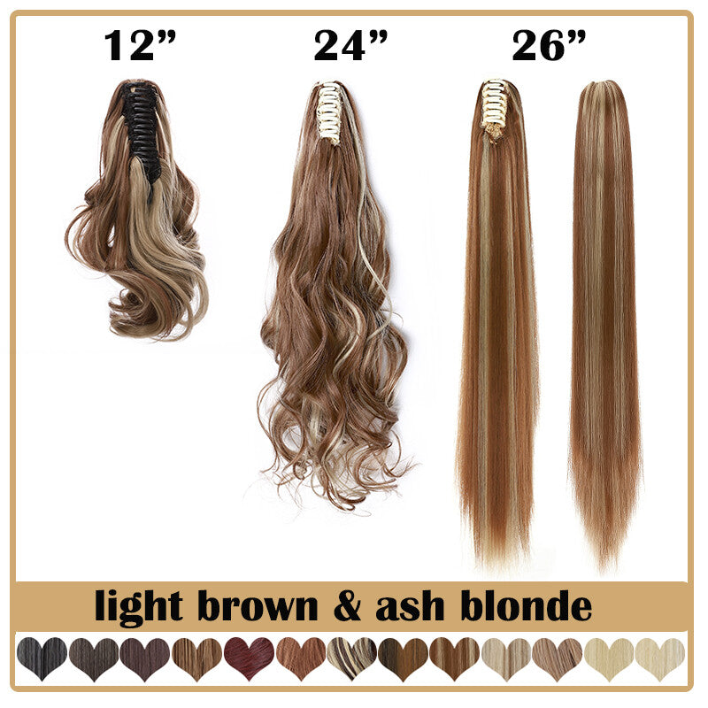 Extra Thick 12-Inch Clip-In Ponytail Hair Extension - Natural & Wavy
