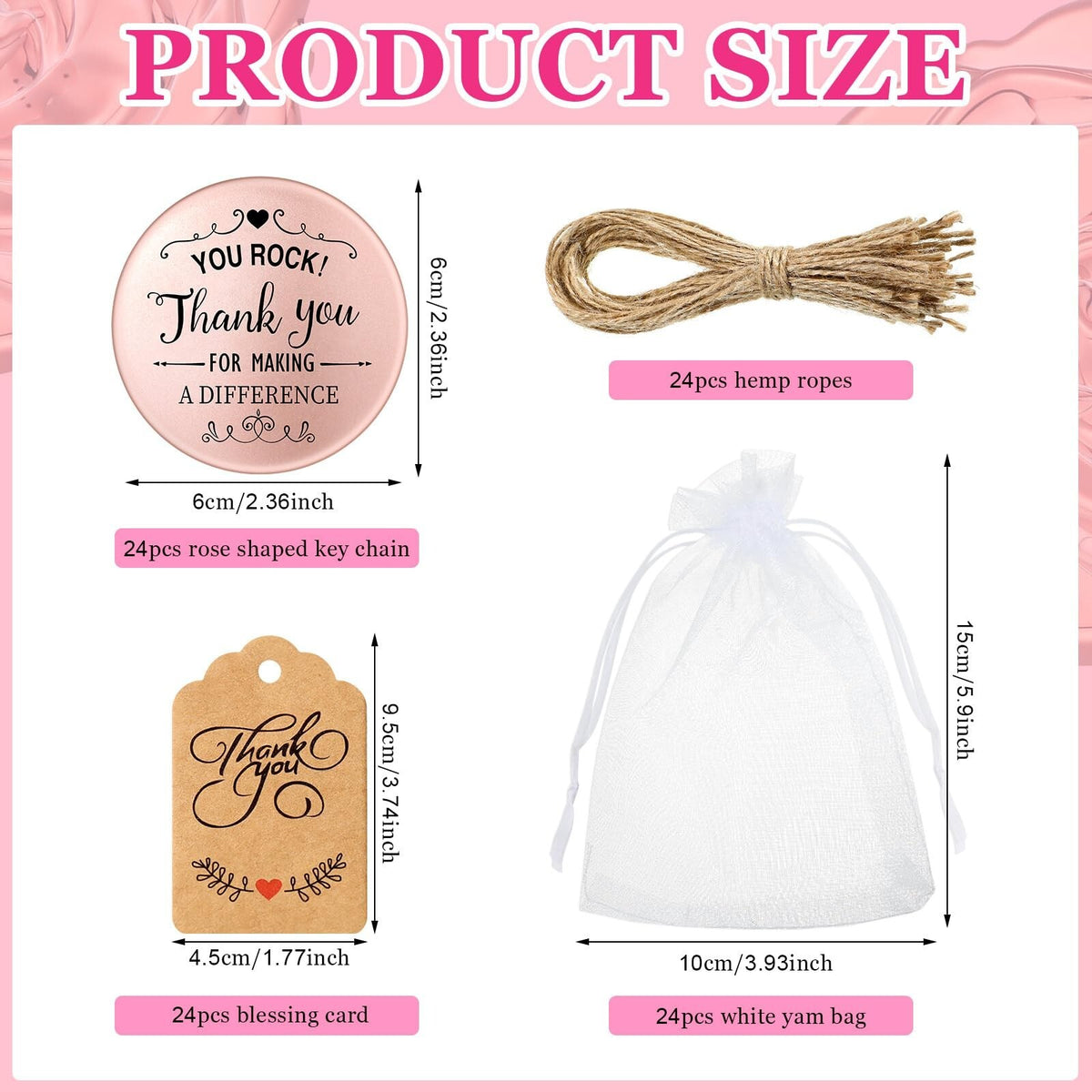 Inspirational Compact Mirror Set with Thank You Cards - Rose Gold Gift for Women