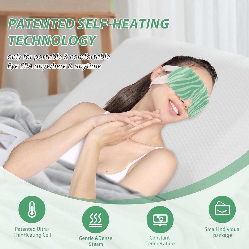 Disposable Steam Eye Masks for Dry Eyes & Relaxation - 45 Pack