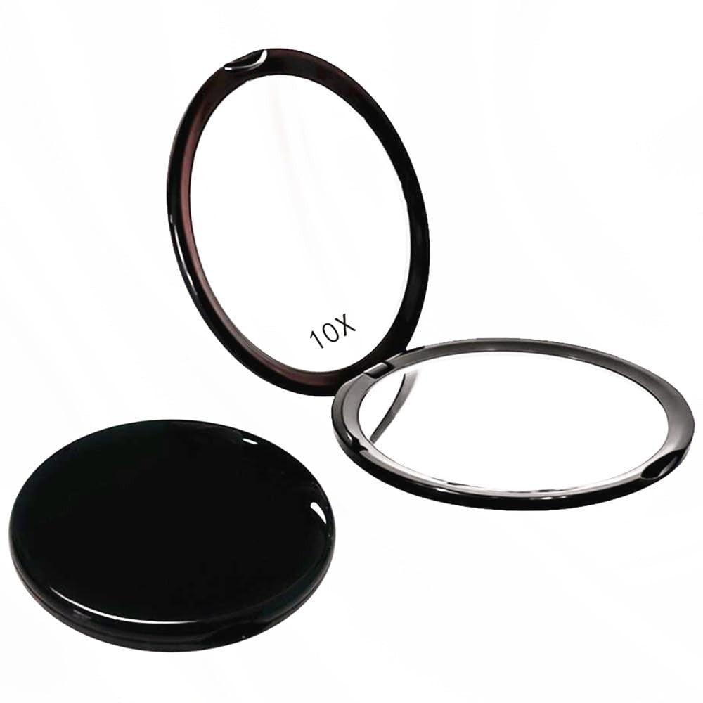 Magnifying Compact Mirror for Purse - 1x/10x Foldable Travel Makeup Mirror