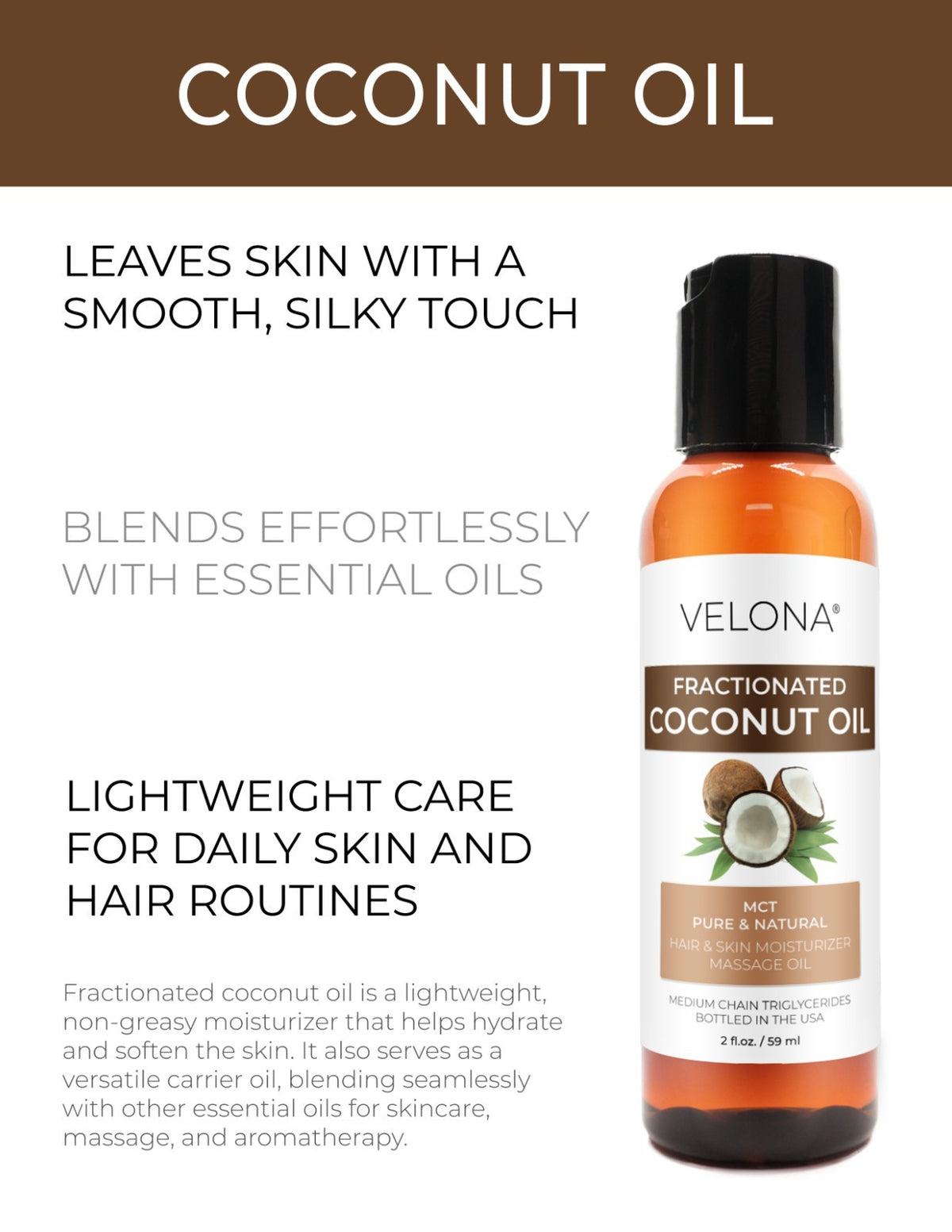 Fractionated Coconut Oil - 2 fl oz Carrier Oil