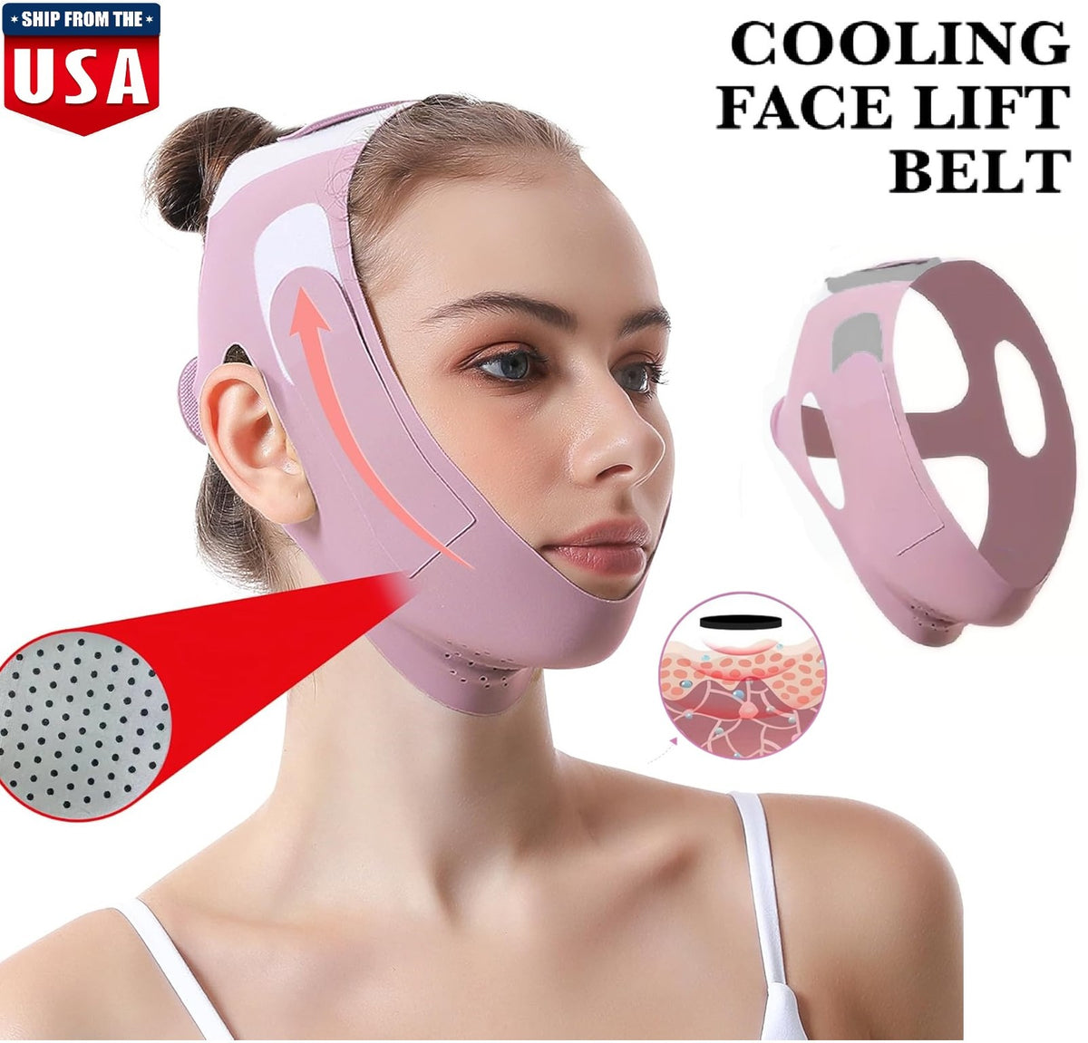 Adjustable Chin Strap Jawline Shaper & Face Exerciser Reusable V-Line Mask