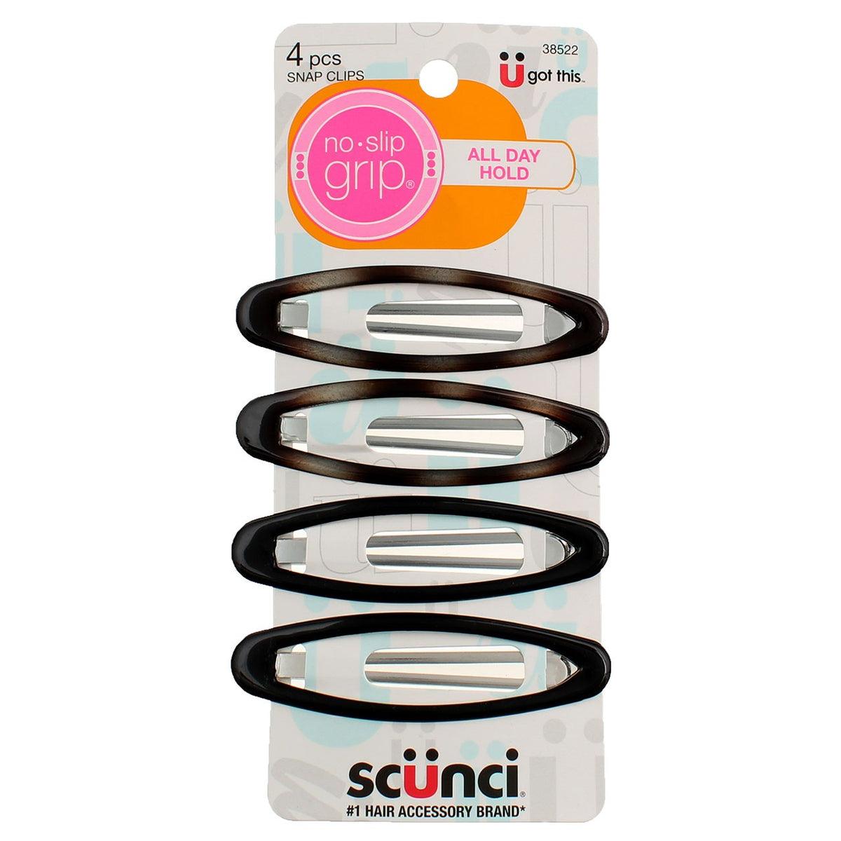3 Pack Snap Hair Clips with No-Slip Grip