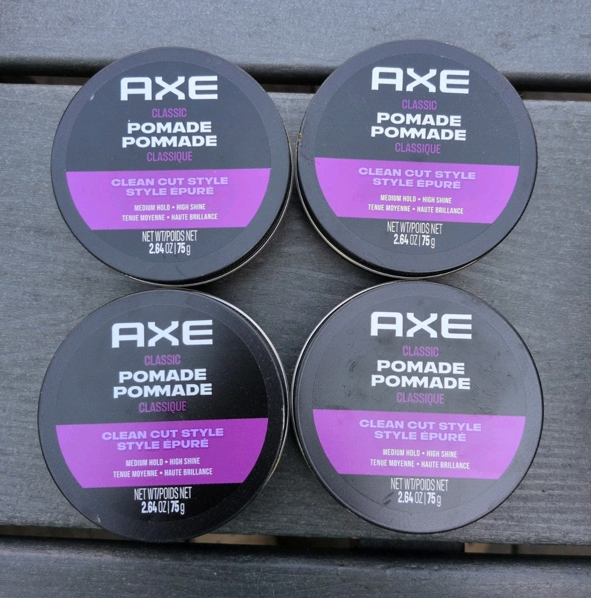 Hair Pomade - Medium Hold, High Shine, Classic Style, 4 Pack 2.64 oz