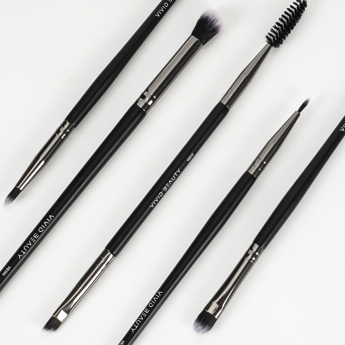 5-Piece Eye Makeup Brush Set for Eyeshadow Eyeliner & Brows - Soft Synthetic Bristles