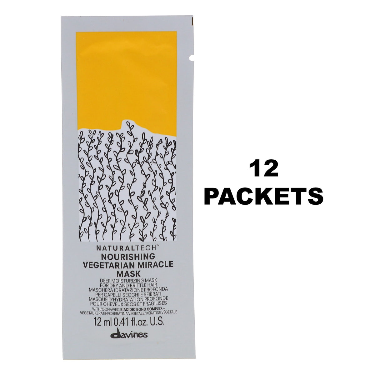 Vegetarian Hair Mask Sachet 12 Pack - Deep Conditioning Hair Treatment
