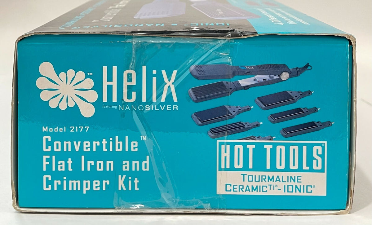 Helix Nano Silver Convertible Flat Iron and Crimper Kit - 4-in-1 Hair Styling Set