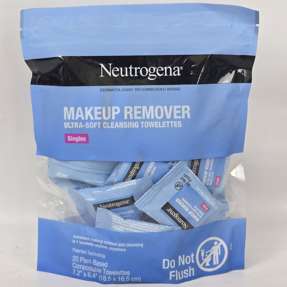 Neutrogena Makeup Remover Wipes - Individually Wrapped Daily Face Wipes, 20 Pack