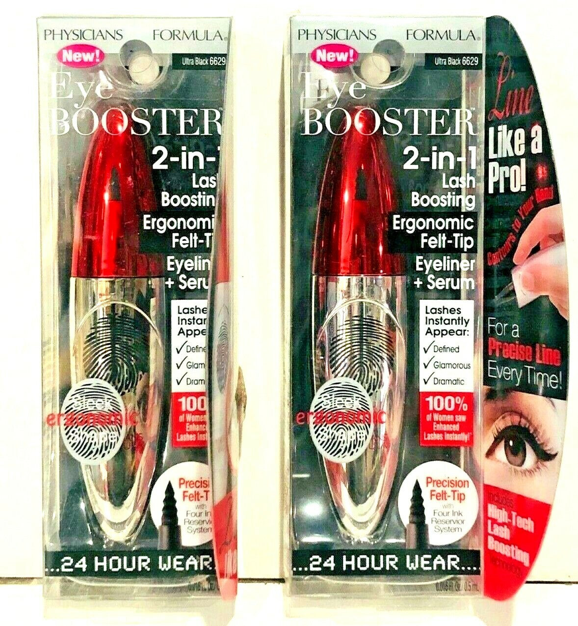 Eye Booster 2-in-1 Eyeliner and Serum - Ultra Black Felt Tip, 24 Hour Wear
