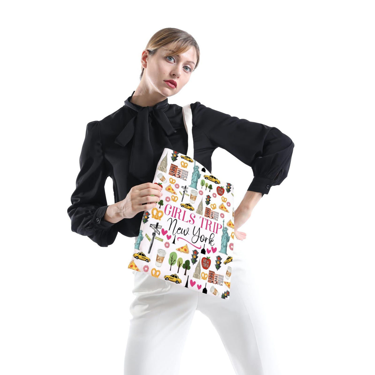 Large Canvas Tote Bag for Travel & Shopping - Girls Trip Souvenir