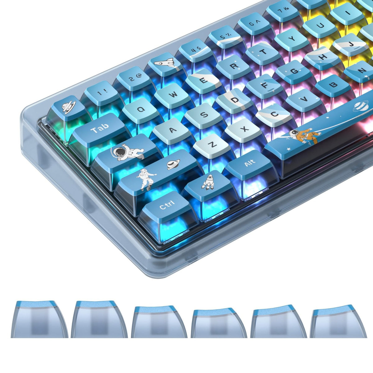 120 Keys PBT ASA Profile Pudding Keycap Set for Mechanical Gaming Keyboard