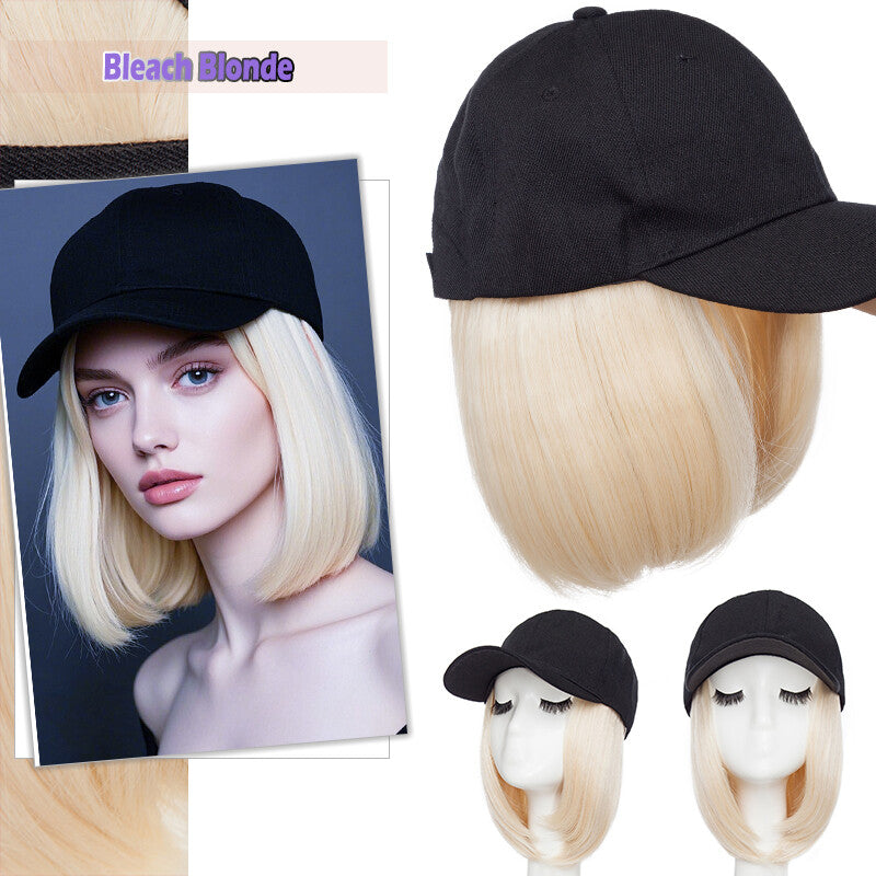 Adjustable Baseball Cap Wig with Hair Piece - Short Long Synthetic Hair