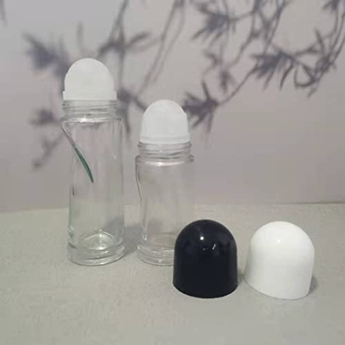 70ml Glass Roll-On Bottles for Essential Oils and Deodorant - 2 Pack