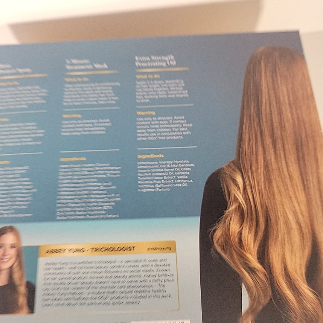 OGX Abbey Yung Hair Care Gift Set - Full Size Heat Protect Spray Mask Oil