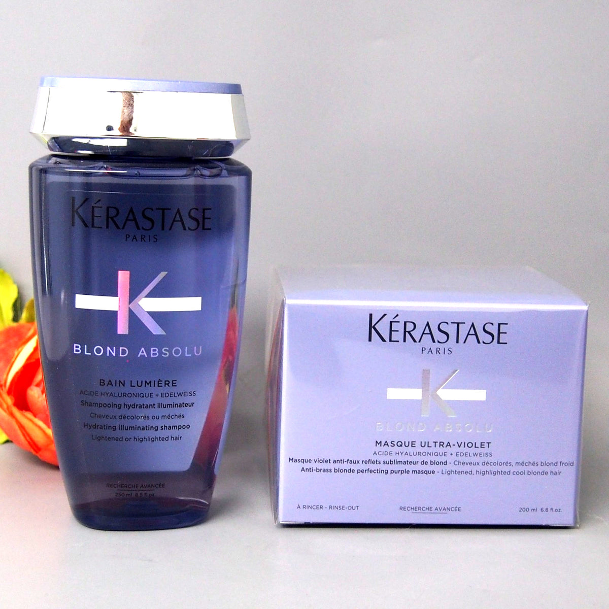 Kerastase Blond Absolu Purple Hair Mask & Shampoo Set for Blonde & Bleached Hair