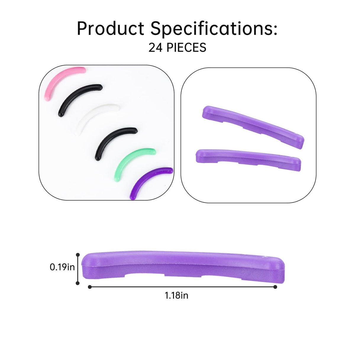 Eyelash Curler Refill Pads Silicone Compatible with e.l.f. 24 Pack