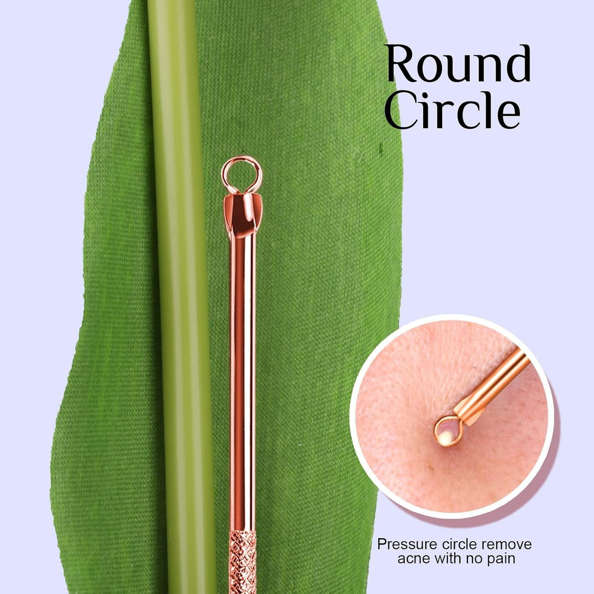 Professional-Grade Comedone Extractor Tool with Rose Gold Finish - Skin Care Pimple Remover