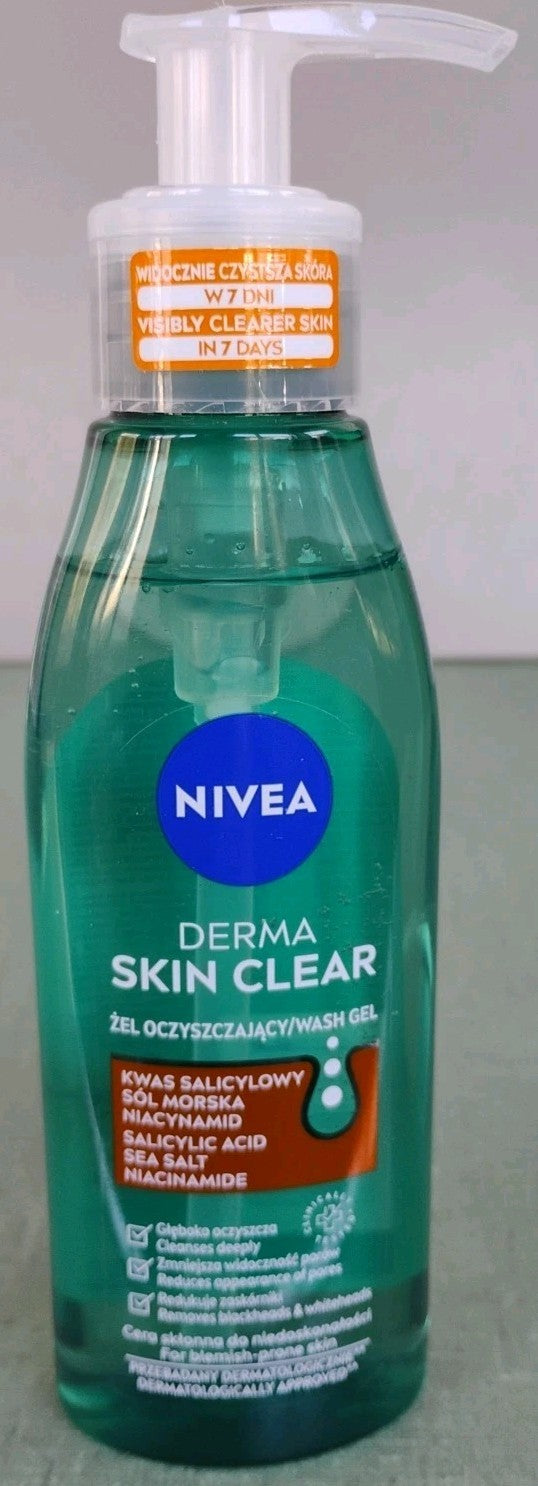 Nivea Derma Skin Clear Face Wash Gel 150ml - Blemish-Prone Skin Deep Cleansing