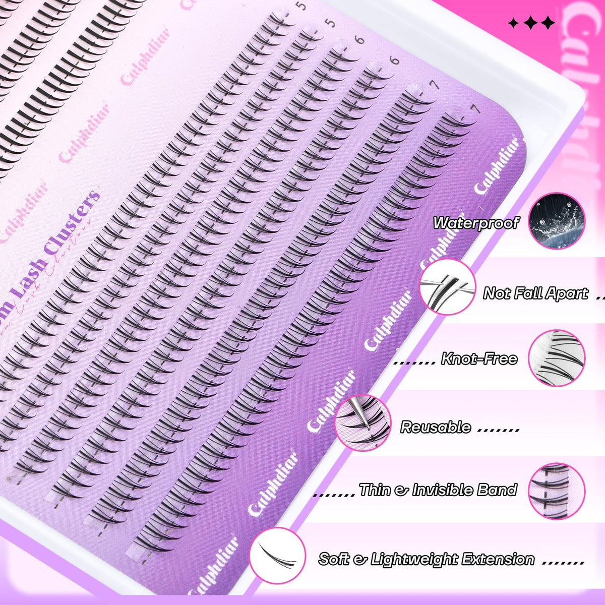 Bottom Lash Extension Clusters 552pcs Natural False Eyelashes for Lower Lids