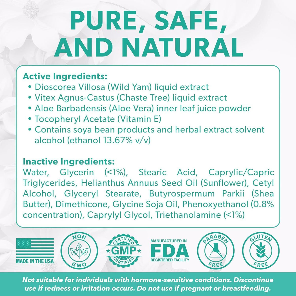 Wild Yam Root Cream for Menopause & PMS Support - 3.5 oz