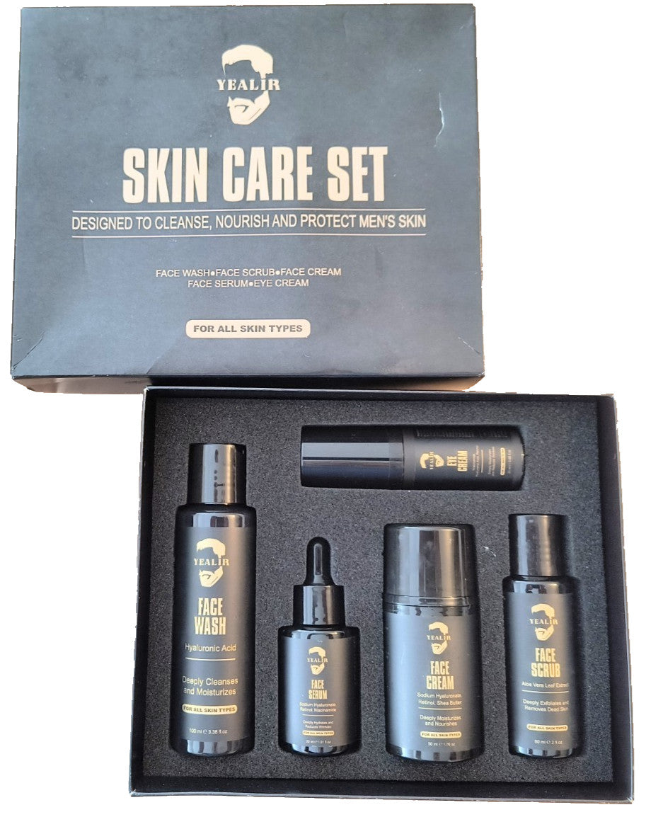 Men's Skin Care Set - Hydrating, Anti-Aging, Nourishing 5-Piece Kit