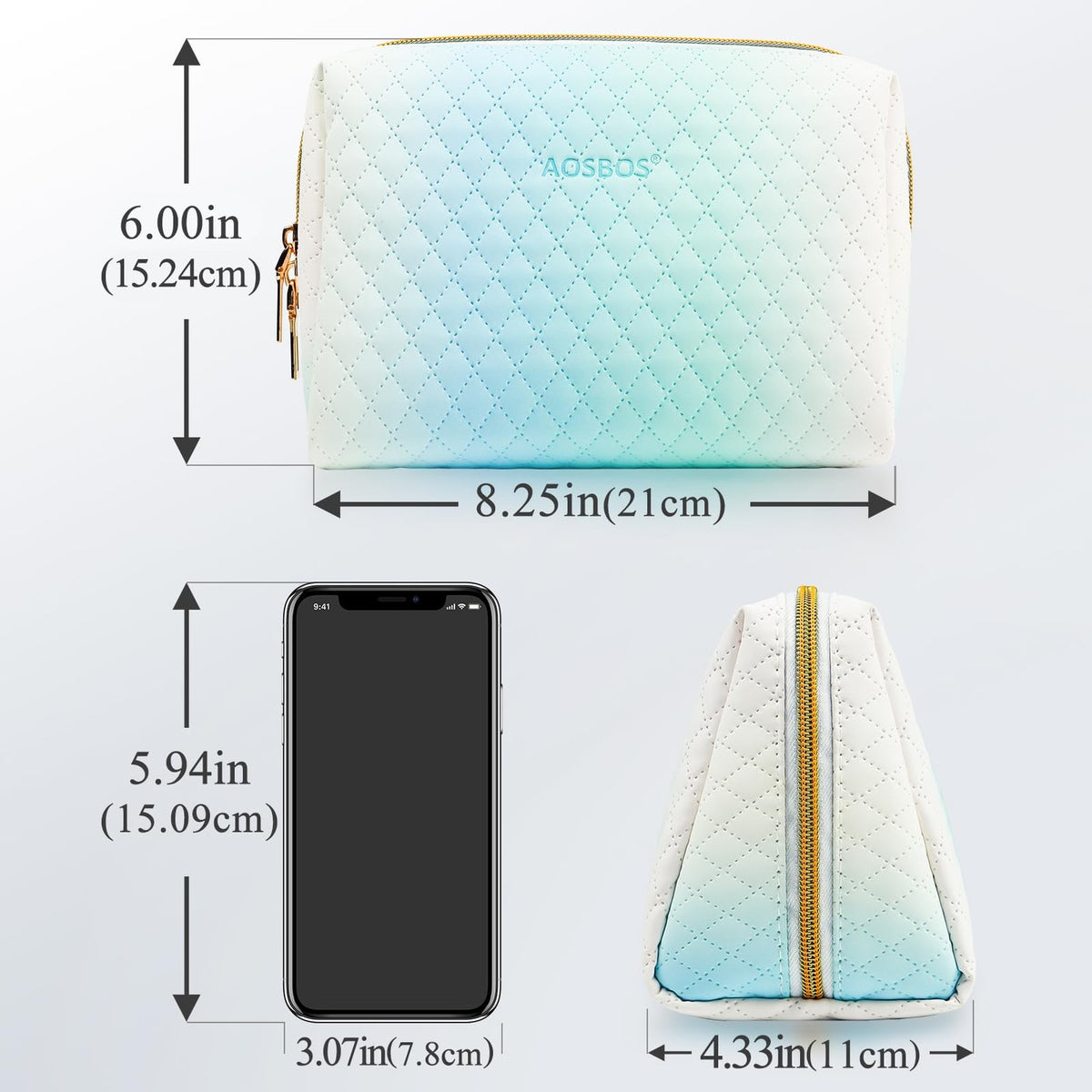 Small Travel Makeup Bag with Multiple Compartments and Elegant Design