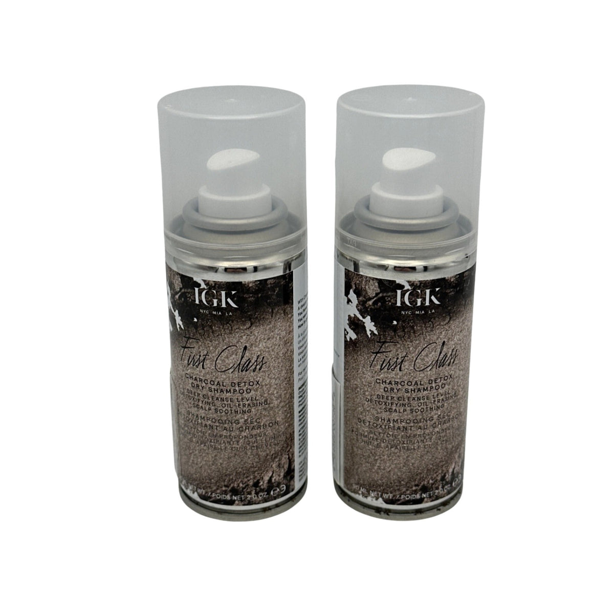 Vegan Charcoal Detox Dry Shampoo - Travel Size 2 oz Can Set of 2