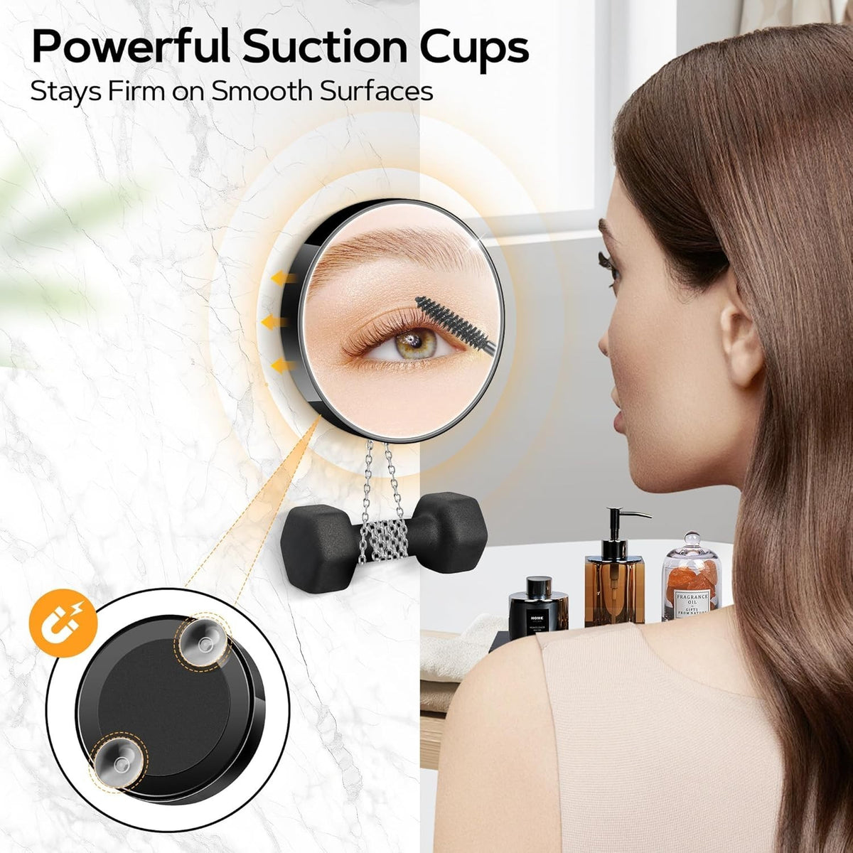 Magnifying Makeup Mirror 20X/30X/40X with Suction Cup - Portable Compact Mirror for Skincare & Eyelash Plucking