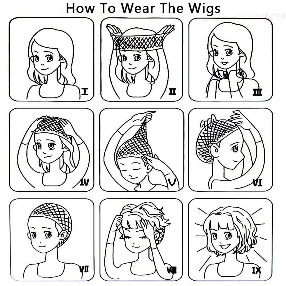 Blue Anime Cosplay Wig Set with Cap & Eyelashes - Short Spiky Style