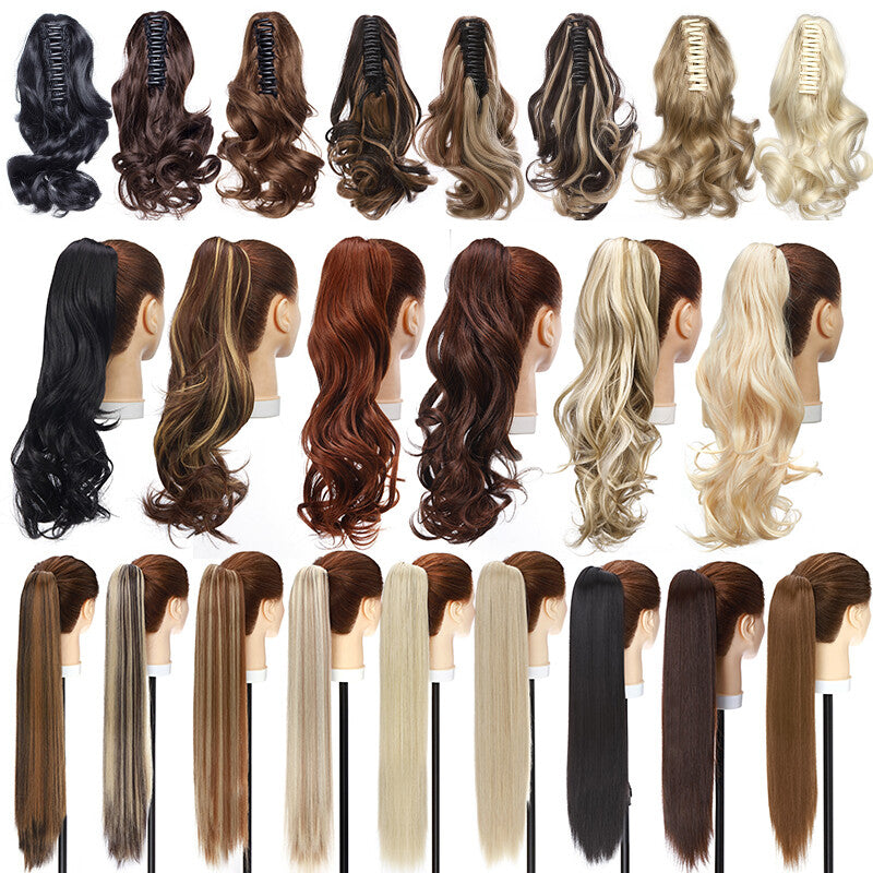 Extra Thick 12-Inch Clip-In Ponytail Hair Extension - Wavy & Straight Styles