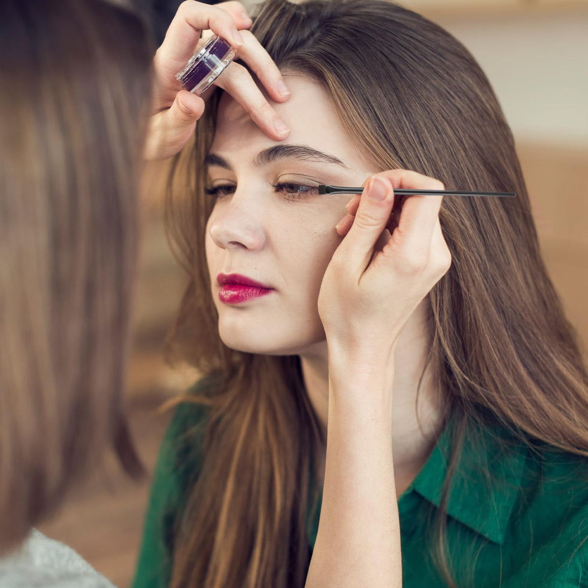 Angled Eyeliner & Brow Brush Set - Precise Makeup Tools for Eyes & Brows